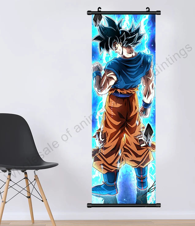 Dragon Ball Z Hanging Canvas Scroll – Goku, Vegeta & Frieza Anime Wall Art