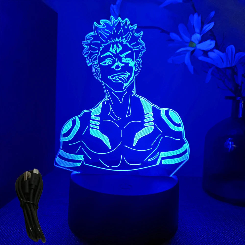 3D Anime Lamp Jujutsu Kaisen Led Night Light RGB Table Lamps Satoru Gojo Action Figure Kids Bedroom Desk Home Decor Friend