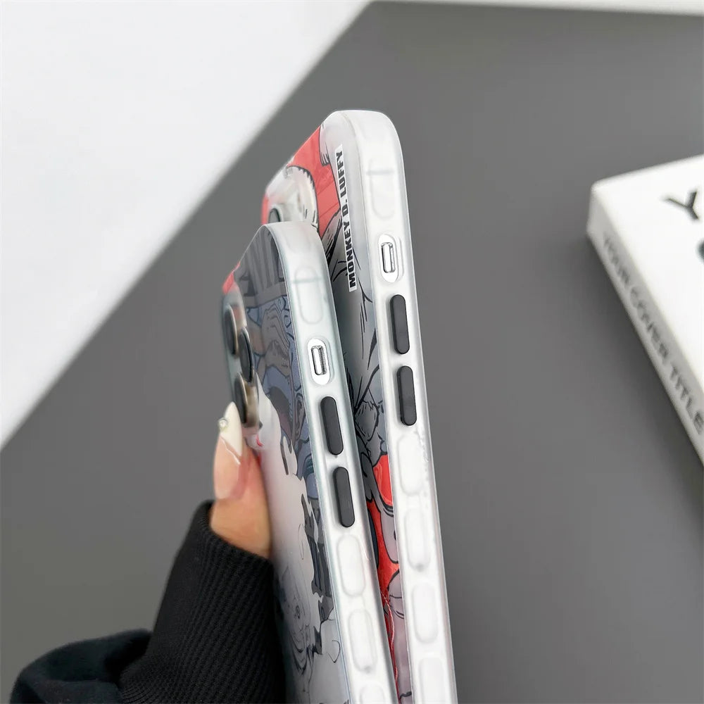 One Piece Luffy New Gear 5th Nika Laser Phone Case for iPhone 15 14 13 12 pro max 11 16 Men's Gift Back Cover