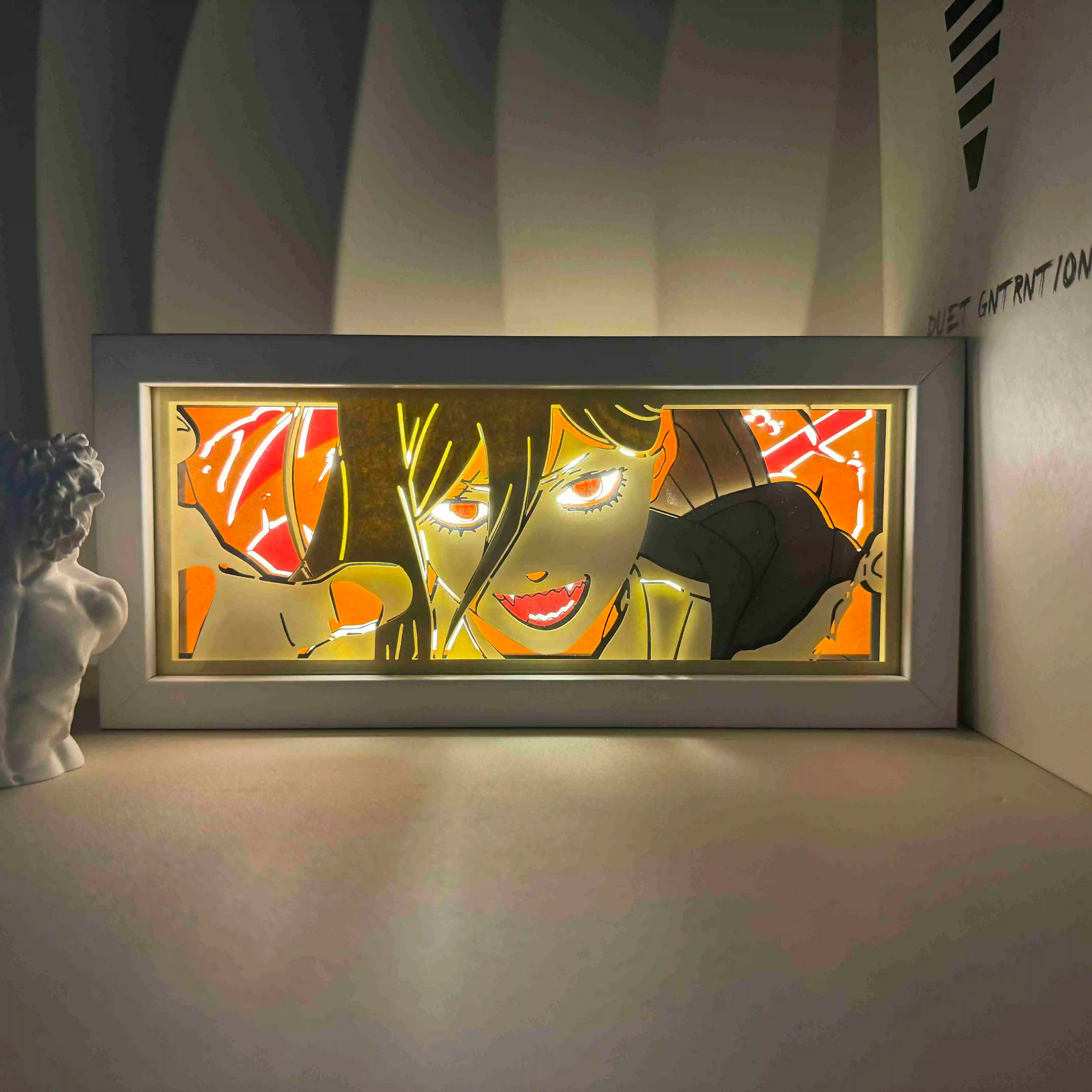 Anime series paper-cut light room bedroom night light atmosphere light remote control colorful light box