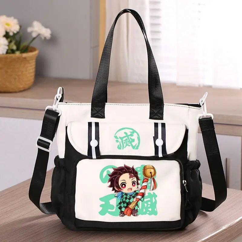 Anime Demon Slayer Kamado Tanjirou New Shoulderbag Men Women Crossbody Bags Student Fashion Large Capacity Handbag Holiday Gifts