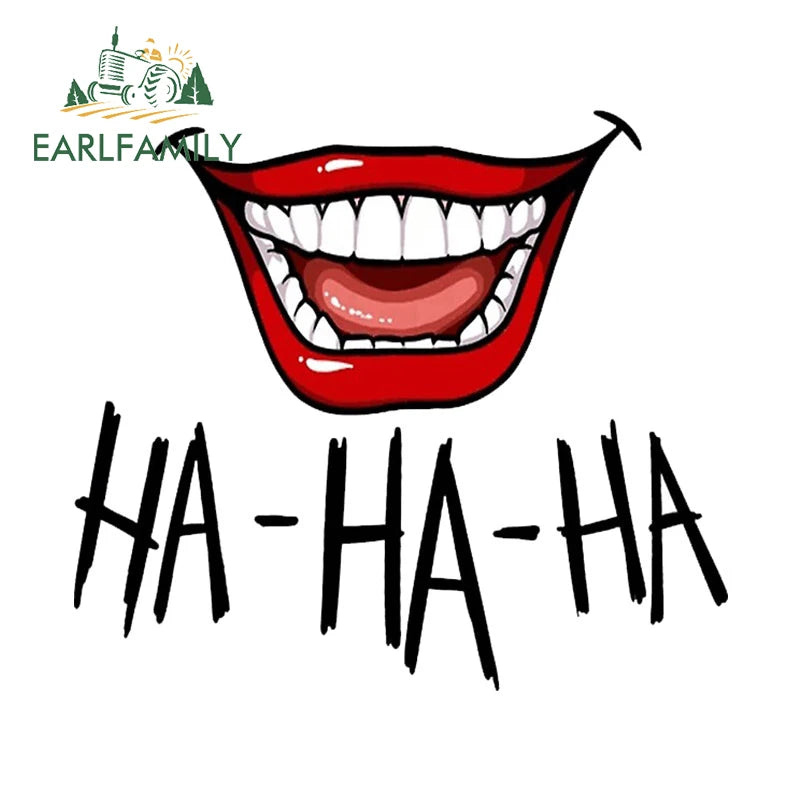 EARLFAMILY 13cm For Scary Devil Tooth Helmet Car Stickers RV JDM Motorcycle Decal Waterproof Camper Van Funny Car Accessories