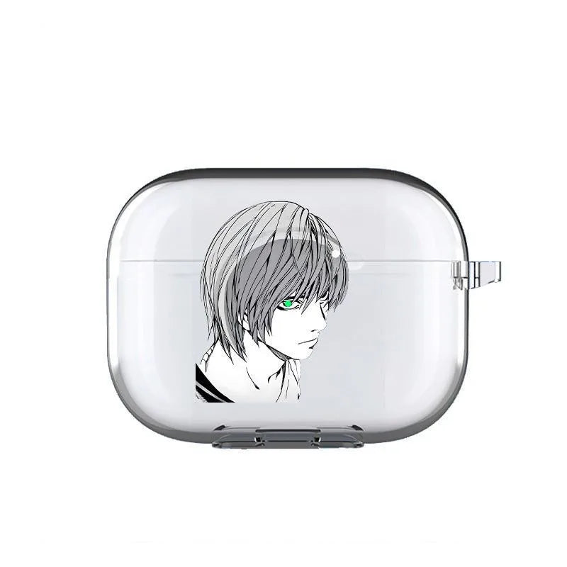DEATH NOTE Yagami Light Earphone Case for Airpods 1 2 3 Pro Case Anime Transparent Wirless Bluetooth Headphone Cover for Pro2