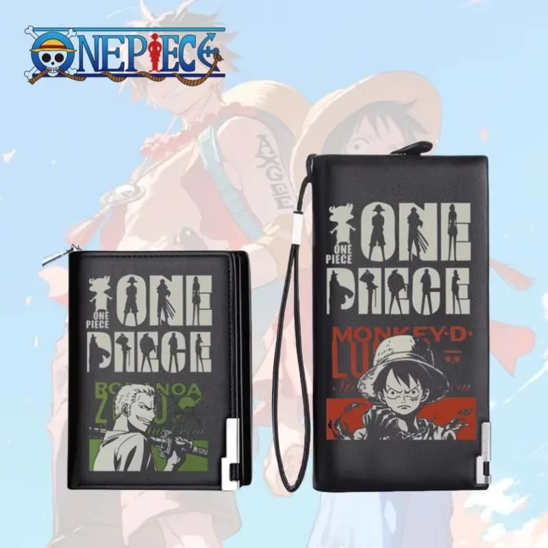 One Piece Luffy Ace Anime Peripheral Zipper New PU Wallet Handsome Personality Boy Print Coin Purse Short Card Pack Holiday Gift