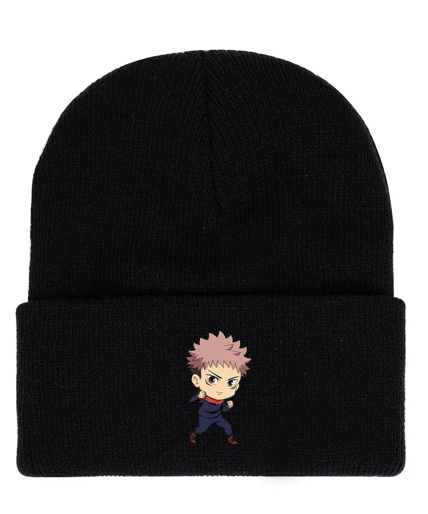 Anime Gojo Satoru Manga Kawaii Hat Autumn Winter Beanies Baggy Jujutsu Kaisen Anime Cat Men Women Knitted Hat