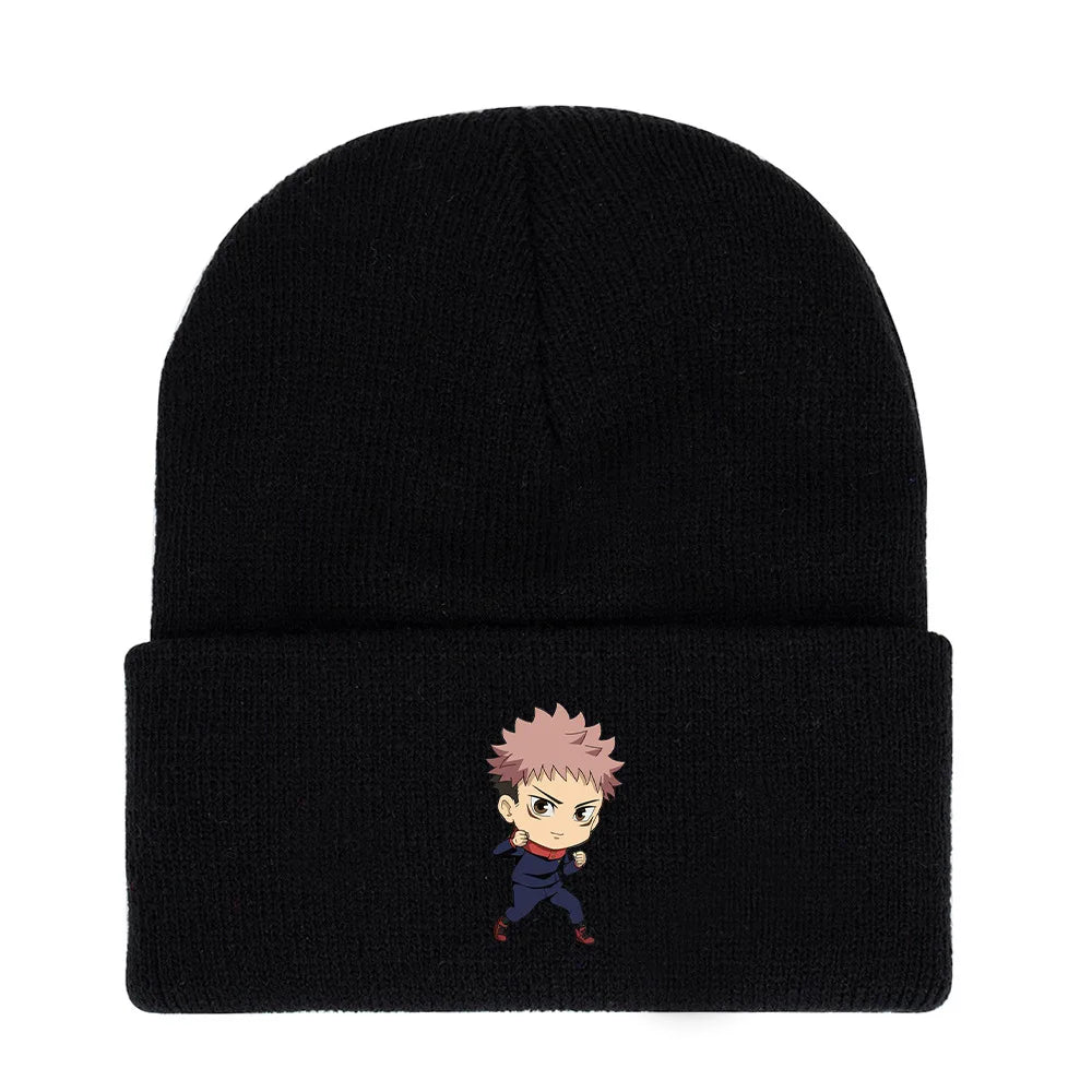 Anime Gojo Satoru Manga Kawaii Hat Autumn Winter Beanies Baggy Jujutsu Kaisen Anime Cat Men Women Knitted Hat