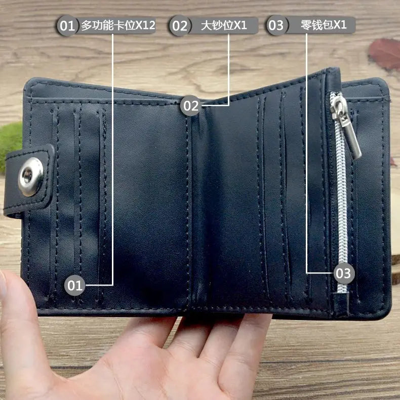 Attack on Titan Short Men Wallet Levi Survey Corps Men's Women's Coin Purse Scout Regiment Money Bag