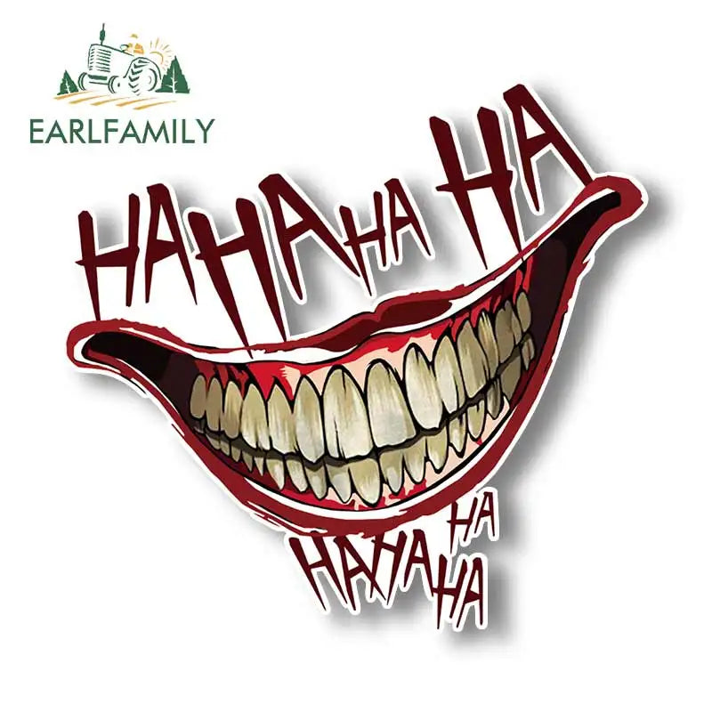 EARLFAMILY 13cm For Scary Devil Tooth Helmet Car Stickers RV JDM Motorcycle Decal Waterproof Camper Van Funny Car Accessories