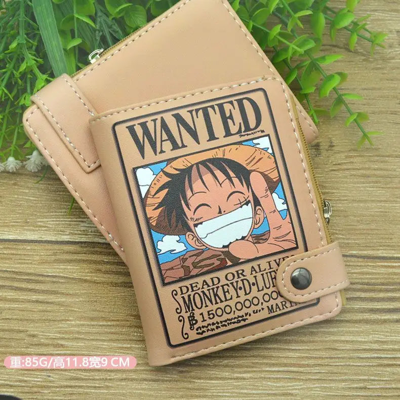 Anime One Piece Figure Wallet Luffy Purse Zoro Ace Bounty Order Skeleton Pattern Pu Kawaii Wallet Card Holder Purse