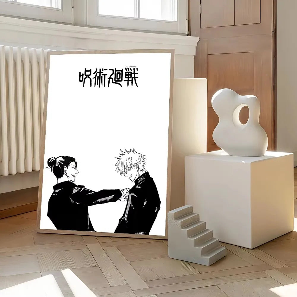 Jujutsu Kaisen Canvas Art – Itadori, Gojo, Fushiguro & Toji Anime Poster (Unframed)