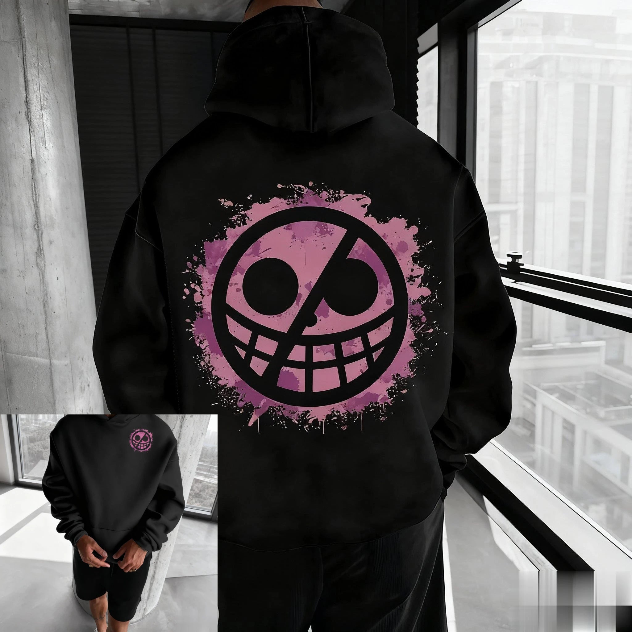 Unisex Oversized One Piece Anime Hoodie Men Women Pullover Sweatshirt Graphic Print Casual Streetwear Autumn New Fashion Y2k