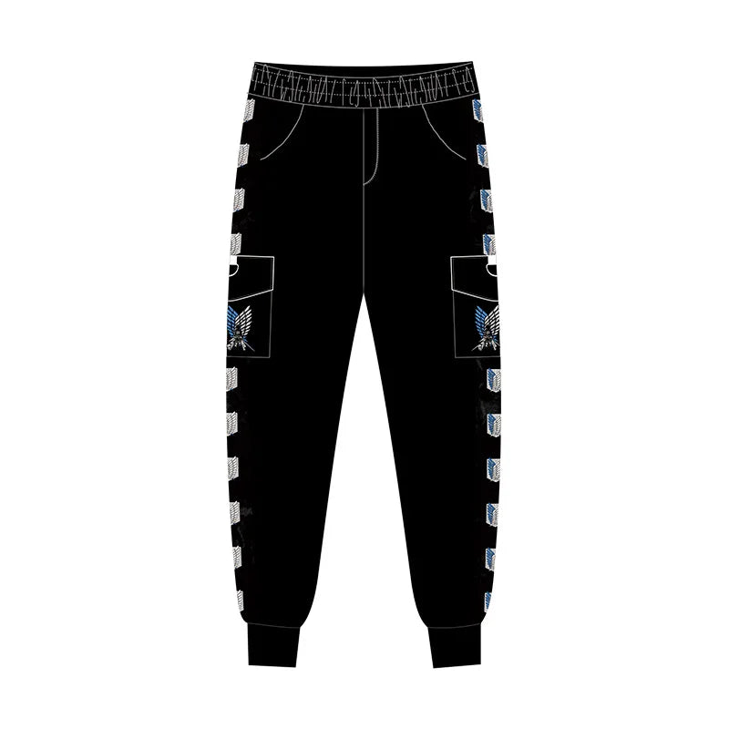 Attack on the Giants Free Corps Anime Peripherals Winter Male and Female Couples Casual Overalls Trousers Sweatpants Pants Gifts