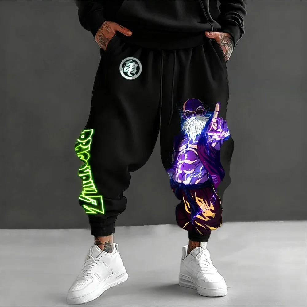 Dragon Ball Autumn/Winter Men's and Women's Pure Cotton Sweatpants Fashion Animation Printing Loose Daily Wear Casual Pants