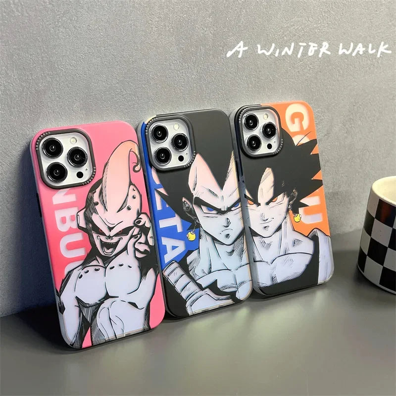 Dragon Ball Goku Phones Cases for IPhone 14 Pro Max Plus 11 12 13 Anime Super Saiyan Creative Shockproof Frosted Cover
