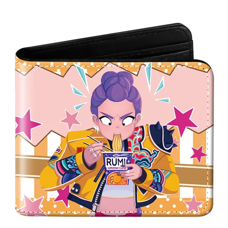 Devil Hunter Pu Anime Print Short Mini Wallet Rumi Mira Zoey Saja Boys Figure Change Storage Bag Birthday Gift