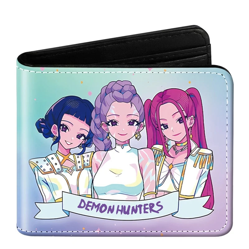 Devil Hunter Pu Anime Print Short Mini Wallet Rumi Mira Zoey Saja Boys Figure Change Storage Bag Birthday Gift
