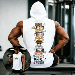 One Piece Graphic Tank Top — Sleeveless Gym Vest