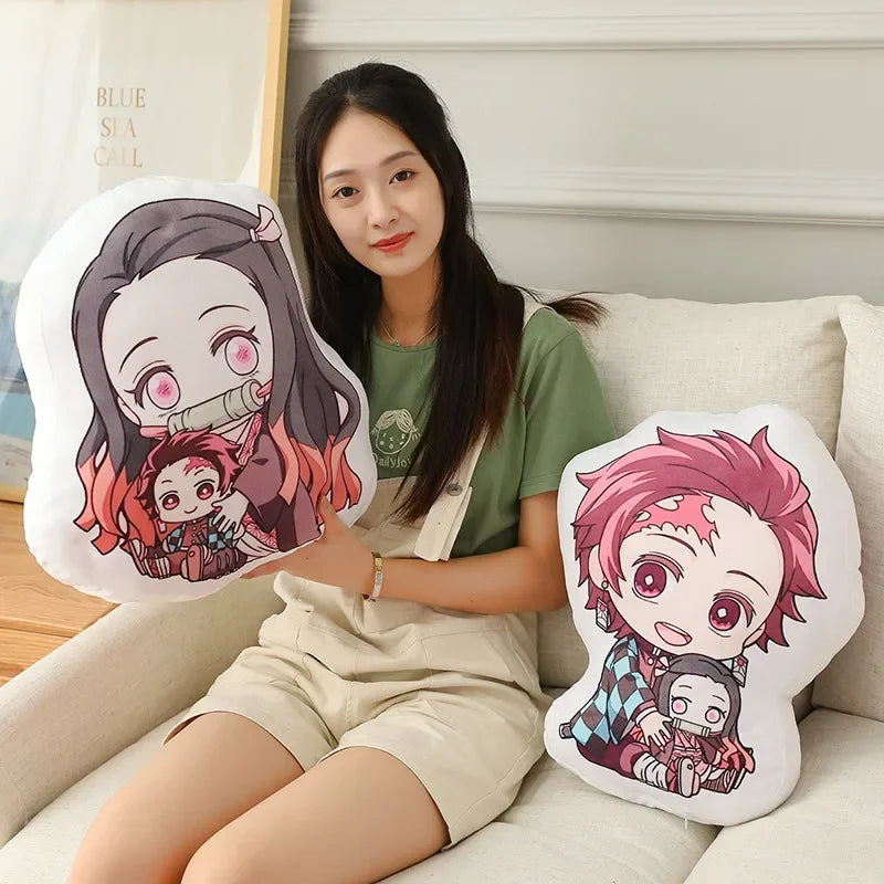 Hot Kawaii Demon Slayer Nezuko Cuddly Toy Anime Tanjirou Pillows Doll Cute Shinobu Sofa Cushions Doll Pendants 12CM