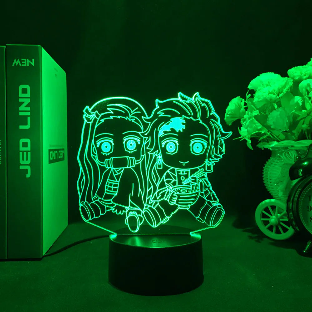 Anime Demon Slayer 3D LED Nightlight Figure for Kids Child Bedroom Decor Cool Kimetsu No Yaiba Lamp Gift Dropshopping