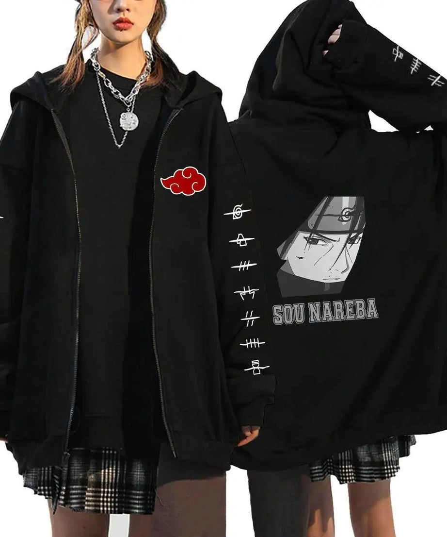 Autumn Zip Up Jacket Anime Naruto Figures Sweatshirt Men Women Plus Size Casual Clothing Harajuku Coat Halloween Gifts