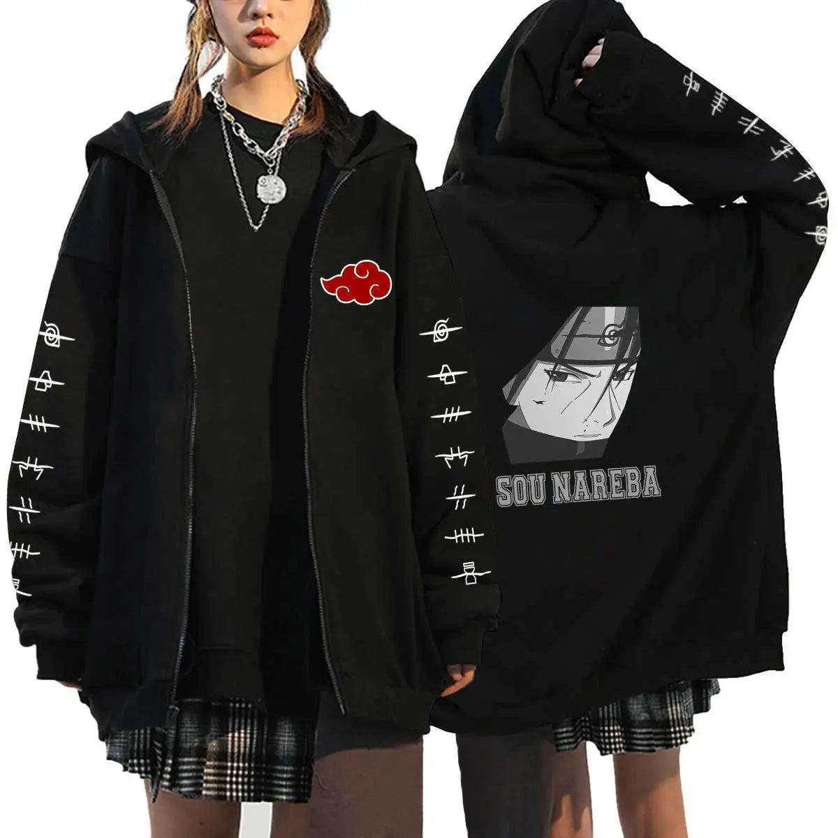 Autumn Zip Up Jacket Anime Naruto Figures Sweatshirt Men Women Plus Size Casual Clothing Harajuku Coat Halloween Gifts
