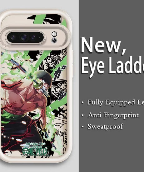 Anime Zoro One Piece Luffy Art Phone Case For Google Pixel 9 8A 8 7 7A Pro XL 5G Eye Ladder Soft TPU Shockproof Cover