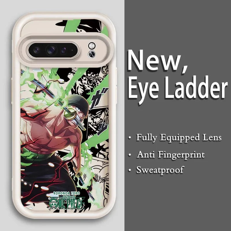 Anime Zoro One Piece Luffy Art Phone Case For Google Pixel 9 8A 8 7 7A Pro XL 5G Eye Ladder Soft TPU Shockproof Cover