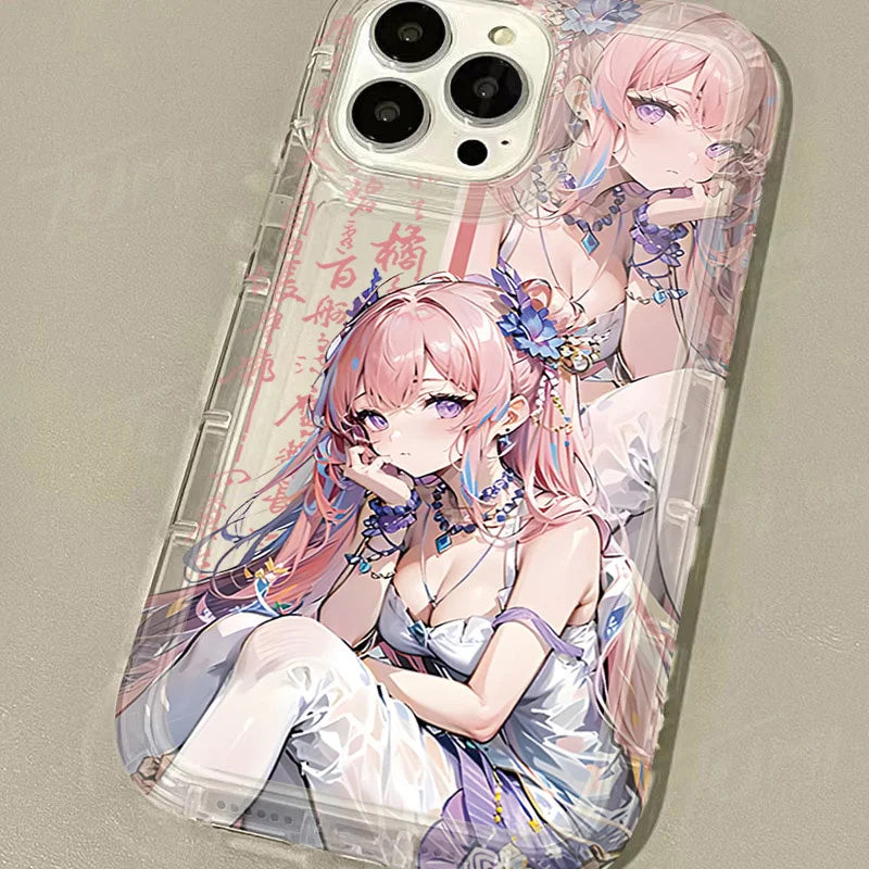 Genshin Impact Kamisato Ayaka Case for iPhone 15 14 13 12 11 Pro Max XR XS X 8 7 6 6S Plus SE 2020 Shockproof Transparent Cover
