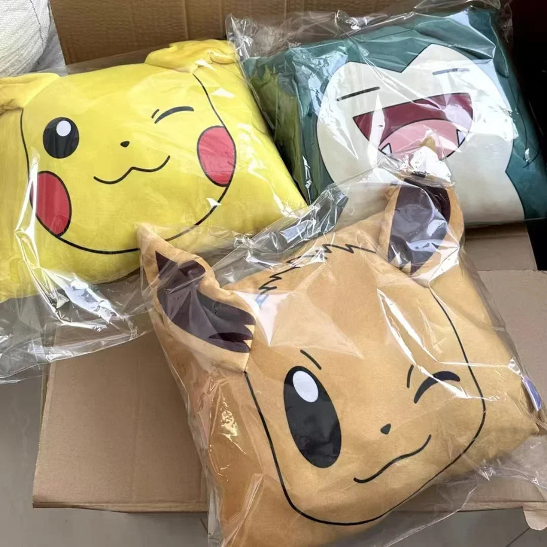 Pokémon Pikachu & Eevee Plush Pillow Cover – Cute Anime Cushion for Home & Office