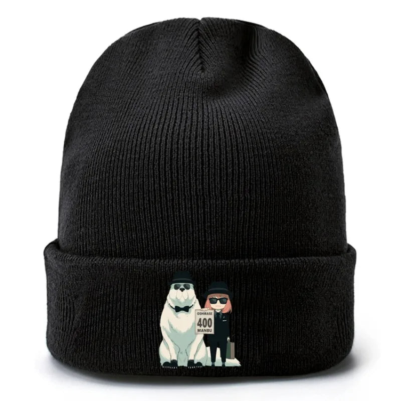 Anime Spy X Family Creative Peripheral Knitted Hats Woolen Hats Rolled Edge Printed Warm Hat Outdoor Men's Women's Trendy Hat