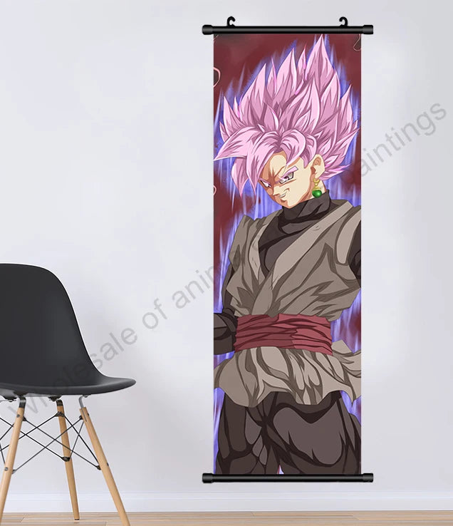 Dragon Ball Z Hanging Canvas Scroll – Goku, Vegeta & Frieza Anime Wall Art