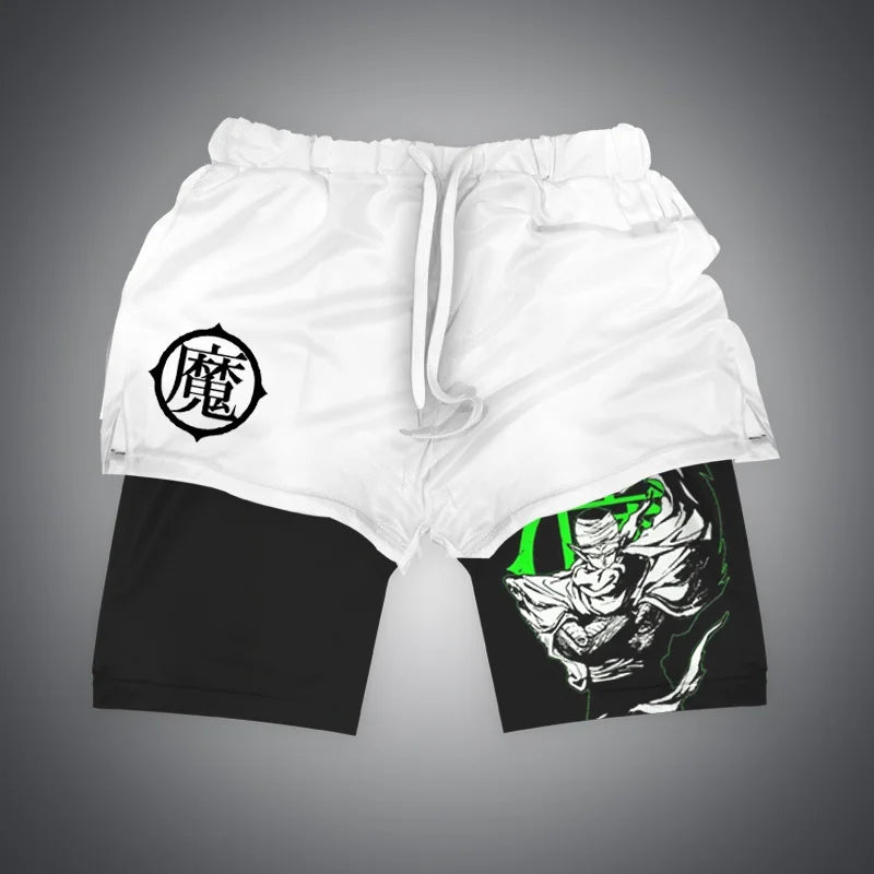New Dragon Ball Son Goku Shorts Anime Men Double Layer Sports Short Pants Sportswear Jogger Breathable Beach Pants