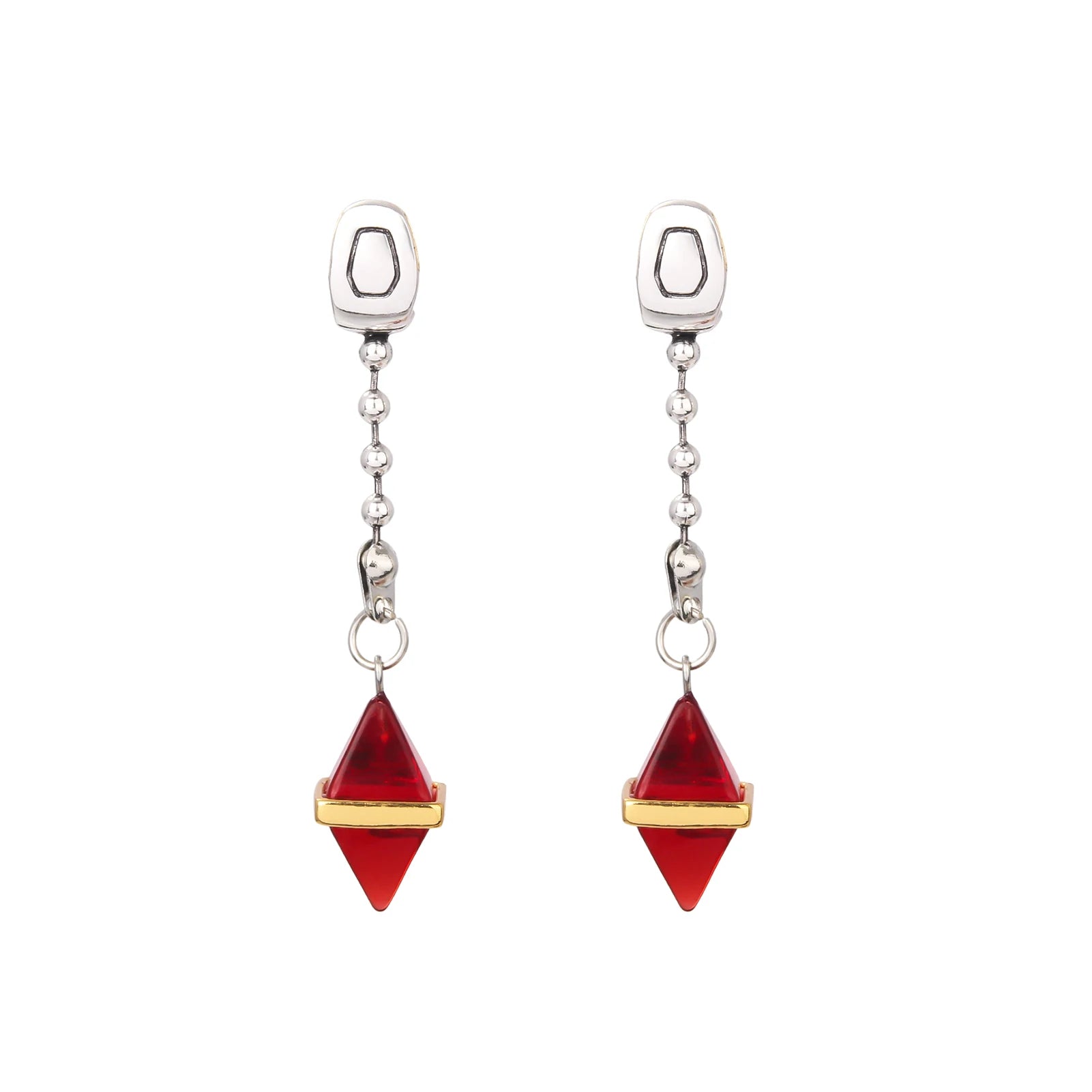 Kurapika Cosplay Ear Clip No Piercing Eardrop Anime Hunter x Hunter Drop Earrings for Women Men Jewelry Gift