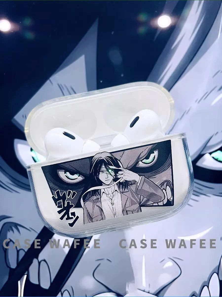 Anime Attack on Titan Earphone Case For Apple iPhone Charging Box For AirPods 42 3 Pro2 Clear wireless Bluetooth headphone case