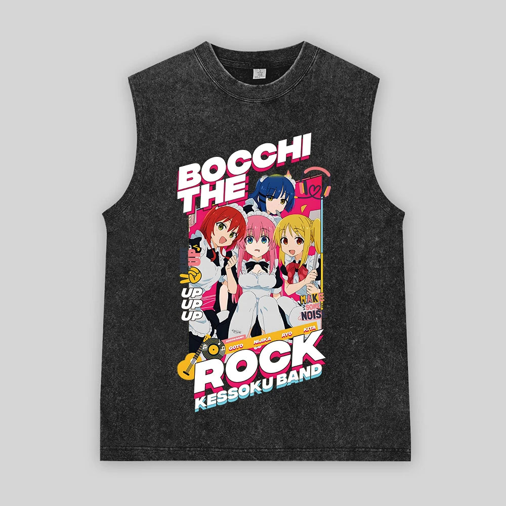 Bocchi the Rock! Oversized Band Vest – Unisex Anime Cotton Tank Top