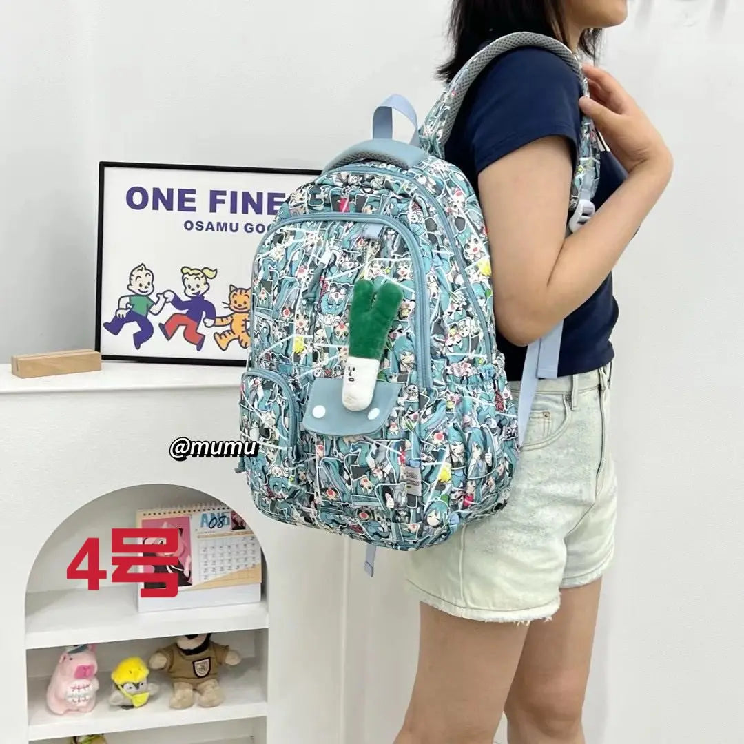 Hatsune Miku New Bag Junior High Student Large Capacity High School Student Girls Middle School Backpack Holiday Gift