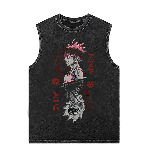 Jujutsu Kaisen Gojo Tank Top — Vintage-Washed Sleeveless Vest