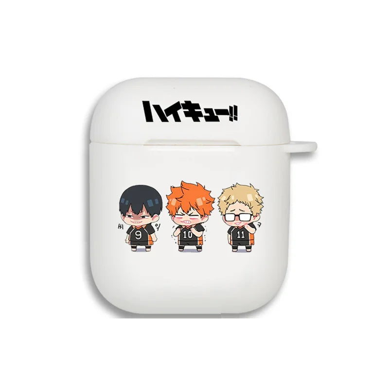 Cut Anime Oya Haikyuu Love Volleyball Earphone Case For AirPods 12 3 Pro Clear silicone wireless Bluetooth headphone case
