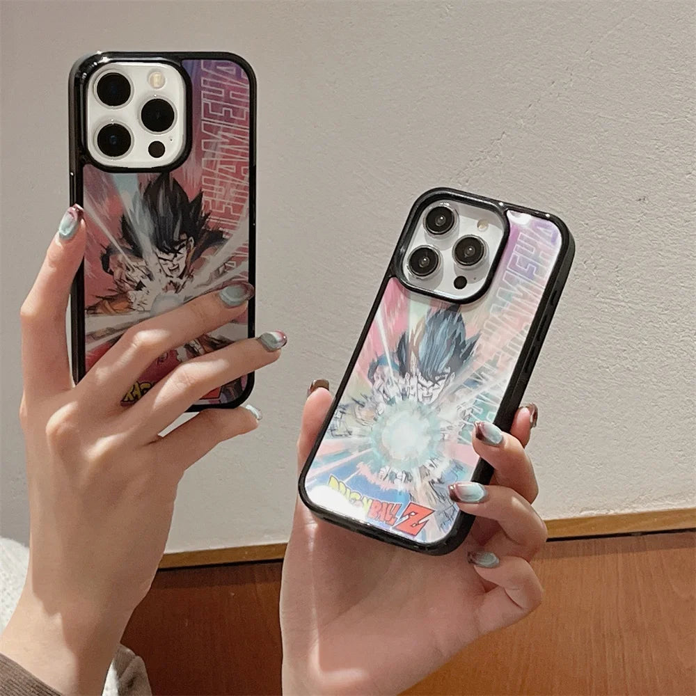 For Magsafe Magnetic Dragon Ball Phone Case For iPhone 16 15 14 13 12 17 Goku Vegeta Saiyan 3D Changing Visual Cases