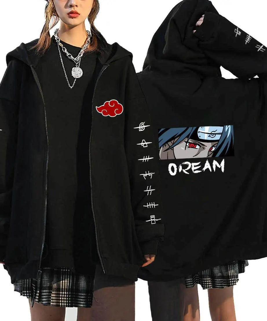 Autumn Zip Up Jacket Anime Naruto Figures Sweatshirt Men Women Plus Size Casual Clothing Harajuku Coat Halloween Gifts
