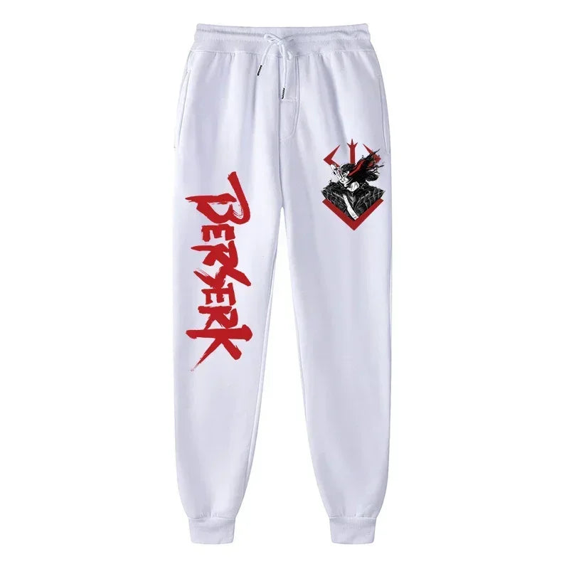 Men's berserk animated printed sportswear pants sports jogging pants casual polar lining pocket pants