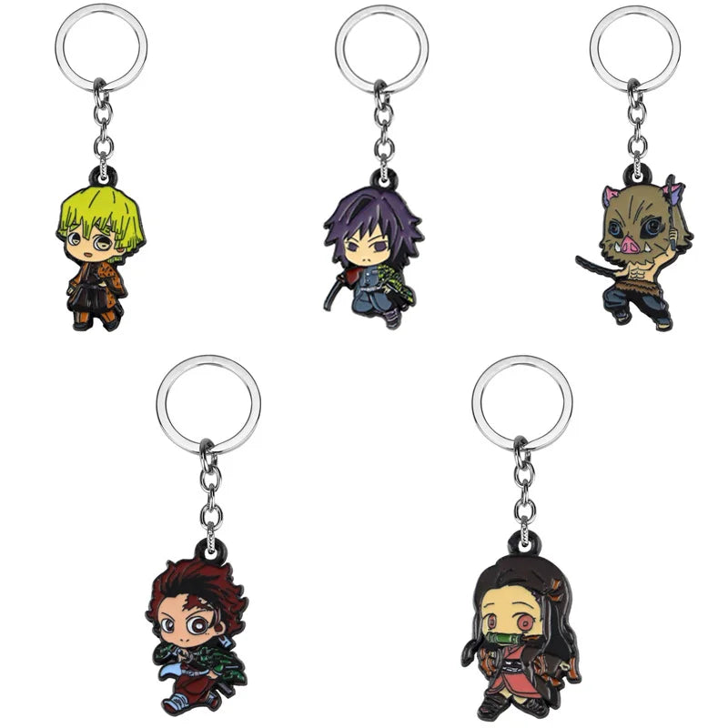 Anime Demon Slayer Keychain Kamado Tanjirou Acrylic Fashion Trend Key Ring For Earring For Women Men Gift Decoration Car Jewelry