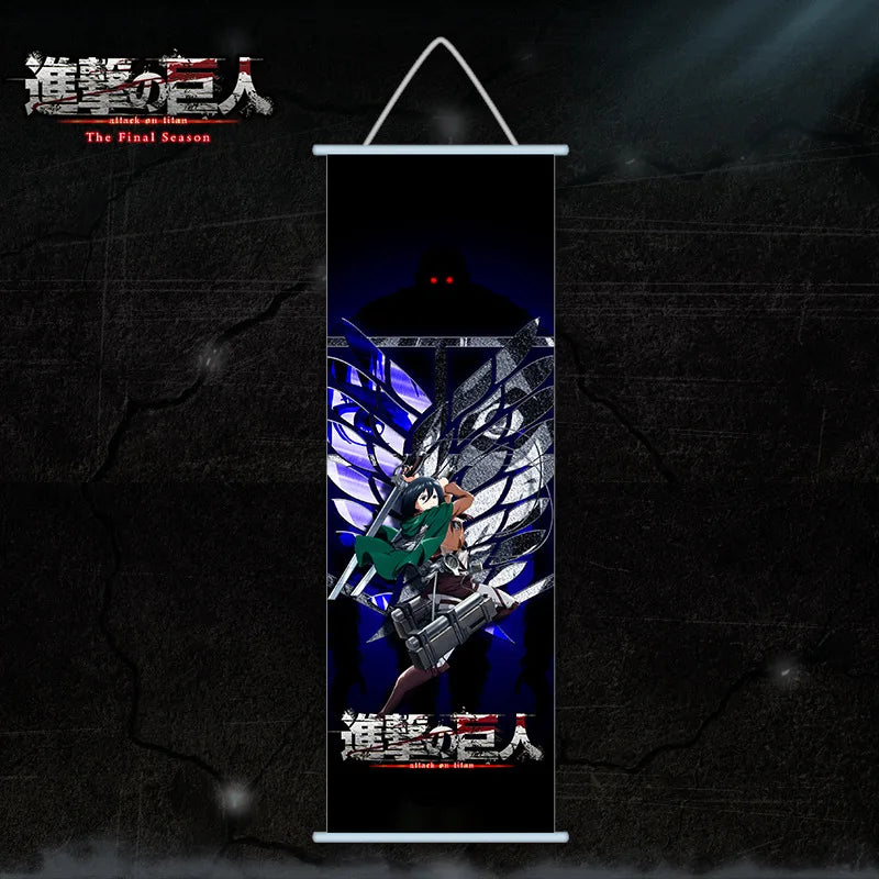 Attack on Titan Canvas Scroll – Anime Wall Art Poster for Room & Home Decor