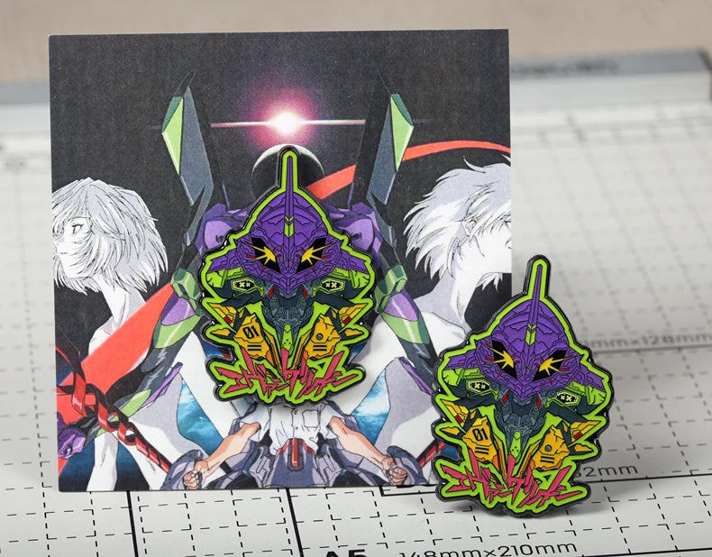 Animation peripheral accessories pendant Neon Genesis Evangelion brooch Unit 1 EVA01 badge ins jewelry pin refrigerator magnet