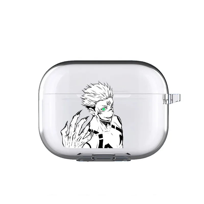 Jujutsu Kaisen Anime Transparent TPU Case for Airpods Pro 2 1 3 Sukuna Gojo Satoru Soft Silicone Cover Bluetooth Earphone Cases