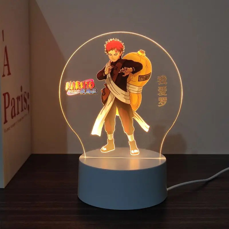 New Animation Naruto anime peripheral light-up stand night light Naruto Sasuke Uchiha Itachi Gaara Kakashi Tsunade holiday gift