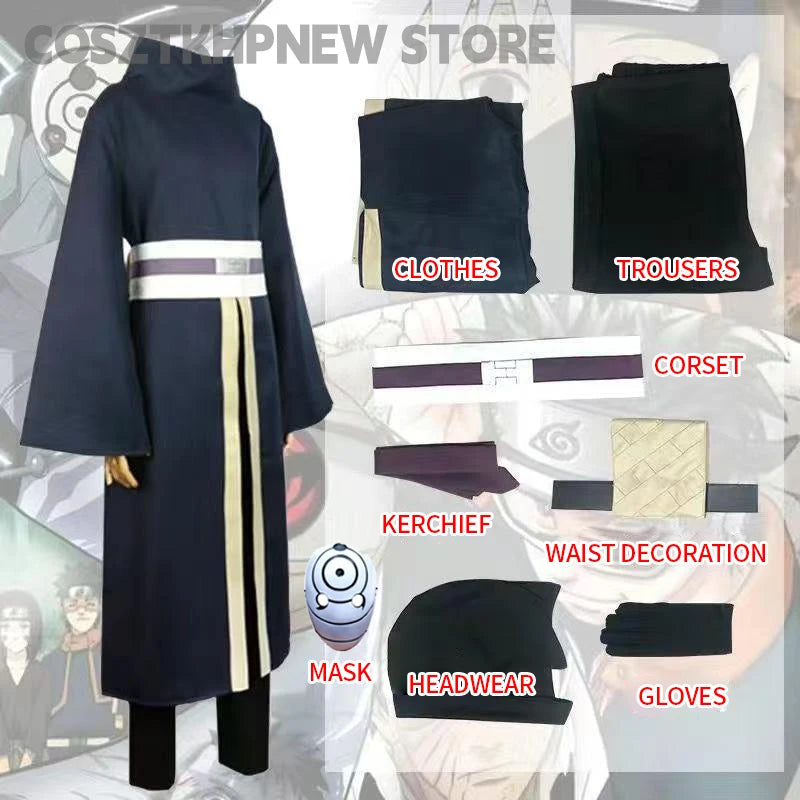 Uchiha Obito Anime Cosplay Costumes Halloween Costumes For Women Men Japanese Robe Kimono Performance Festival