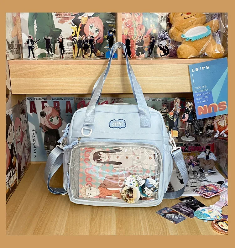 Multifunctional Shoulder Anime Spy × Family Crossbody Bag with Large Capacity for Students To Attend Classes and Tutoring Tote Bag for Girls