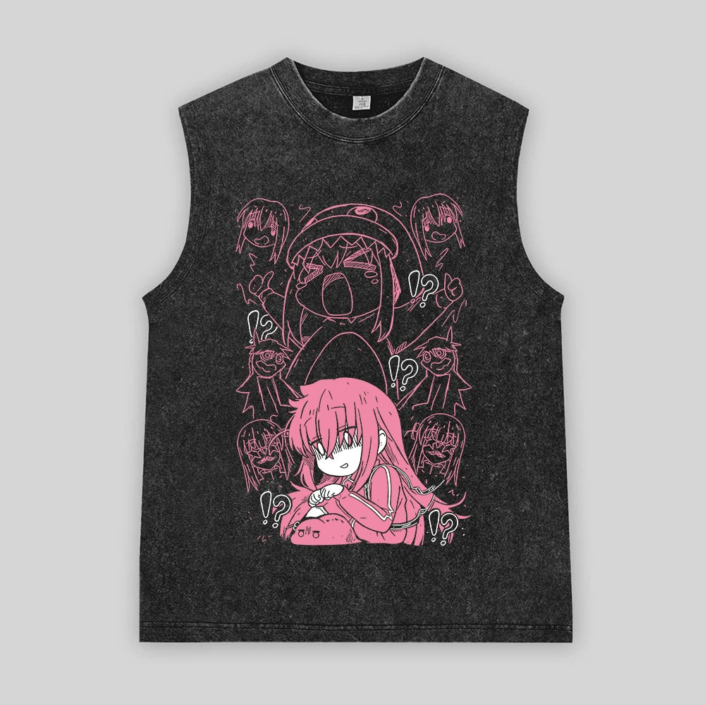 Bocchi the Rock! Oversized Band Vest – Unisex Anime Cotton Tank Top