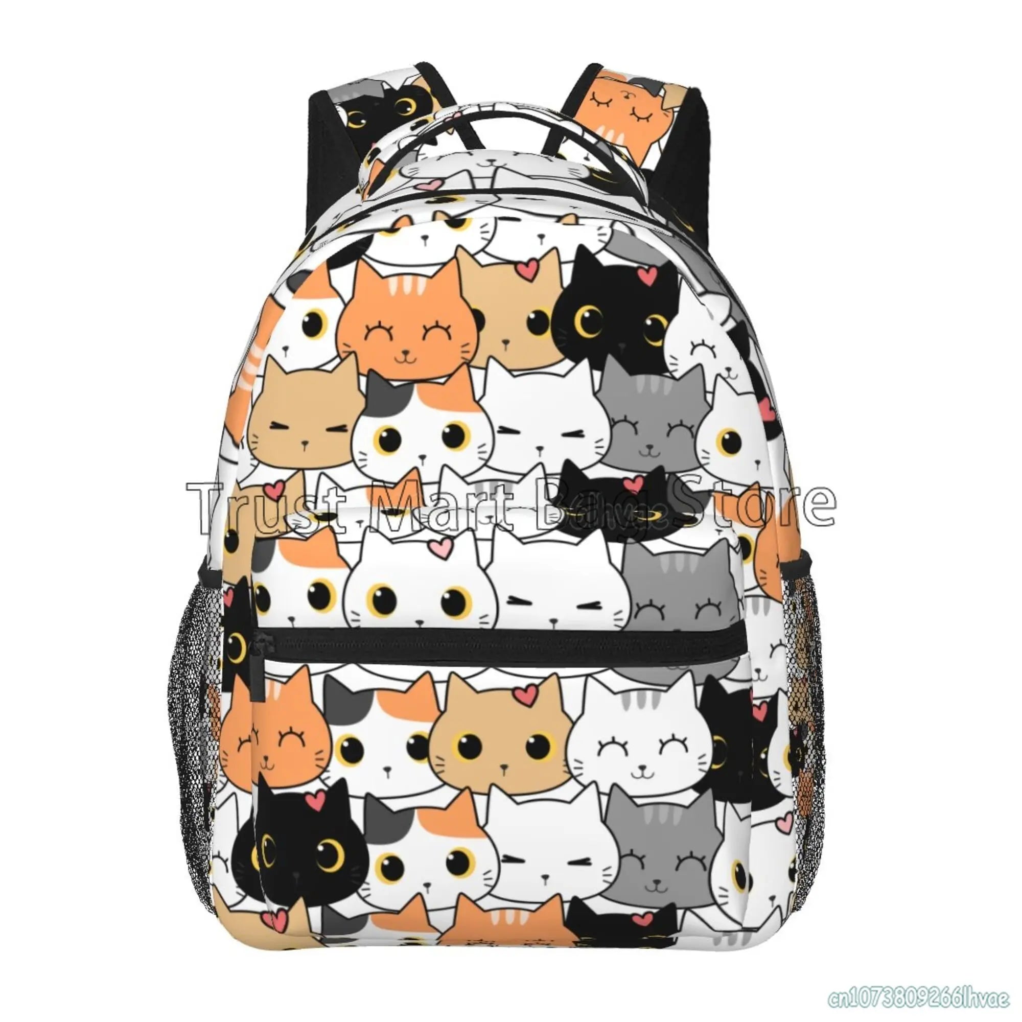 Anime Neko Atsume Women Backpack Mochila for Girls Boys Travel Rucksack Cute Cat Printing Shoulder Bag for Teenages